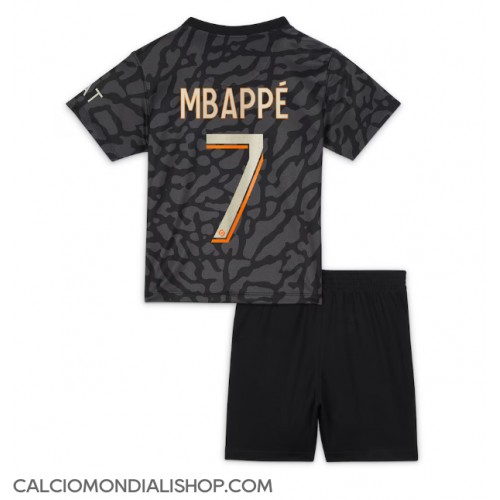 Maglie da calcio Paris Saint-Germain Kylian Mbappe #7 Terza Maglia Bambino 2023-24 Manica Corta (+ Pantaloni corti)